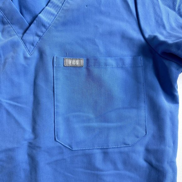 Figs Catarina Single Pocket Solid Blue Scrub Top Womens Size‎ XXS Uniform ￼ - Picture 4 of 9